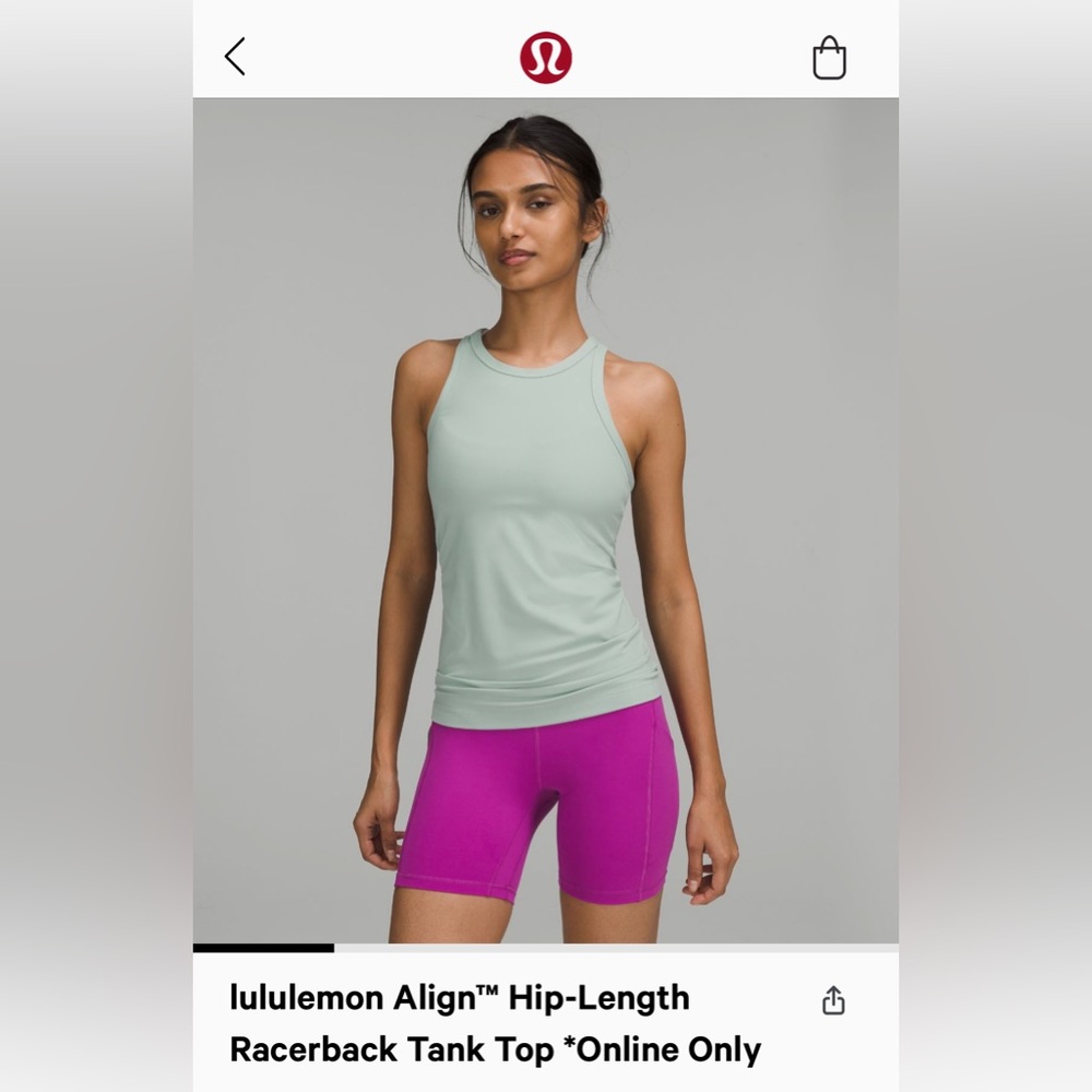 LULULEMON Align™ Hip-Length
Racerback Tank Top *Online Only